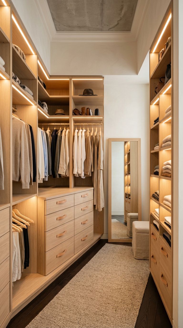 Cabina armadio in rovere chiaro